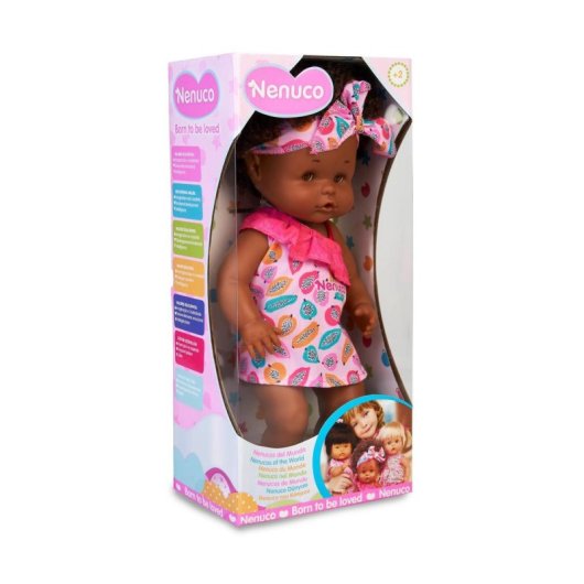 Bambola Interattiva Nenuco Afro Style 35 cm, Capelli Ricci Marroni