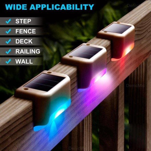 Luz solar RGB Autrucker para escalones 4 unidades impermeable automática