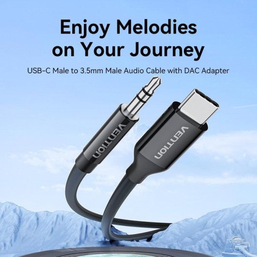 Cavo Audio USB-C a Jack 3,5 mm Vention BIF Nero 1m
