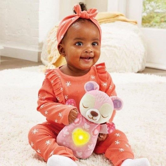 VTech Ursinho Luz Dormi Cor de Rosa Peluche 3-em-1 com Luz Noturna