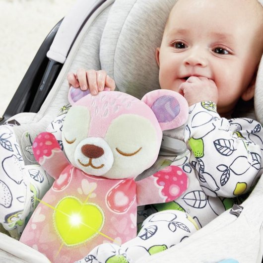 VTech Ursinho Luz Dormi Cor de Rosa Peluche 3-em-1 com Luz Noturna