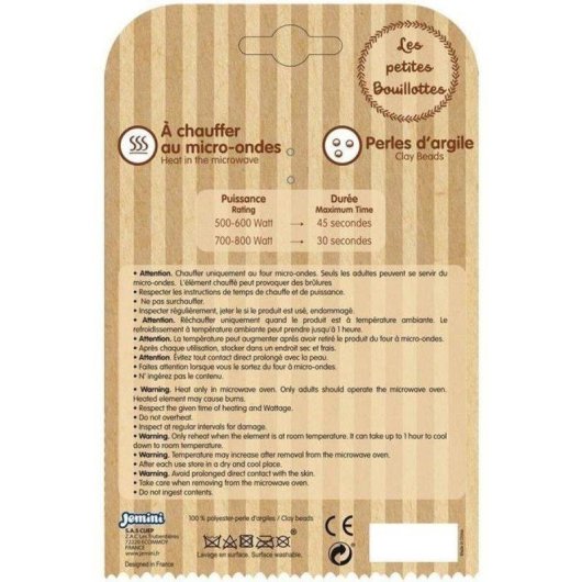 Peluche Termico Orsetto Jemini 19 cm Micro Pernici di Argilla Lavabile
