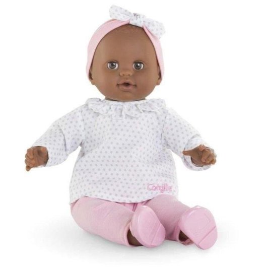 Bambola Corolle Mon Grand Poupon Lucie 36 cm Corpo Morbido Occhi Chiusi Marroni