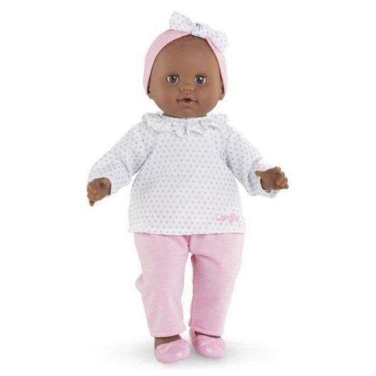 Bambola Corolle Mon Grand Poupon Lucie 36 cm Corpo Morbido Occhi Chiusi Marroni