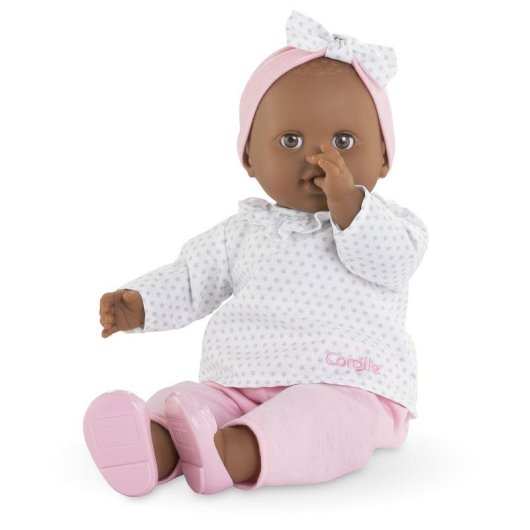 Bambola Corolle Mon Grand Poupon Lucie 36 cm Corpo Morbido Occhi Chiusi Marroni