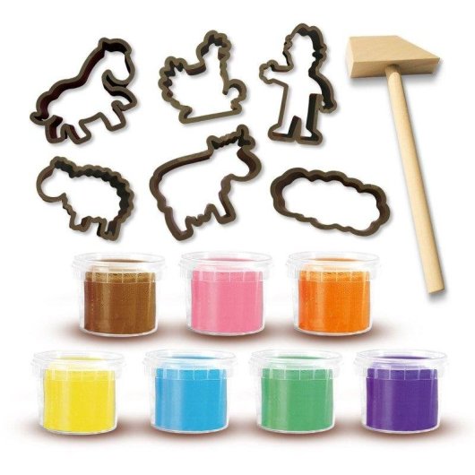 Pasta per Modellare SES Creative Ecologica Gigante 7x90g Multicolore con Utensili