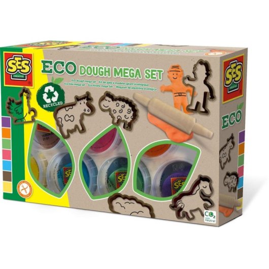 Pasta per Modellare SES Creative Ecologica Gigante 7x90g Multicolore con Utensili