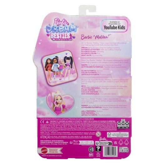 Modepuppe Barbie Dream Besties Malibu 29,8 cm mit 7 Accessoires