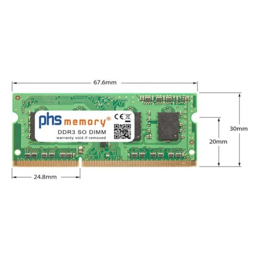 Mémoire RAM PHS-memory SP159156 4 Go DDR3 1600 MHz 204-pin SO-DIMM 1,35 V