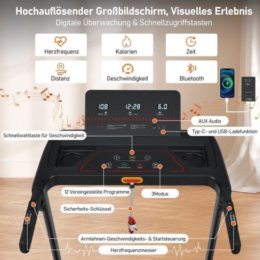 Rolipo Elektrische Loopband 3,0 HP 14 km/h Opvouwbaar