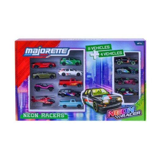 Set Majorette Neon Racer 13 Veicoli 1/64 Graffiti Neon