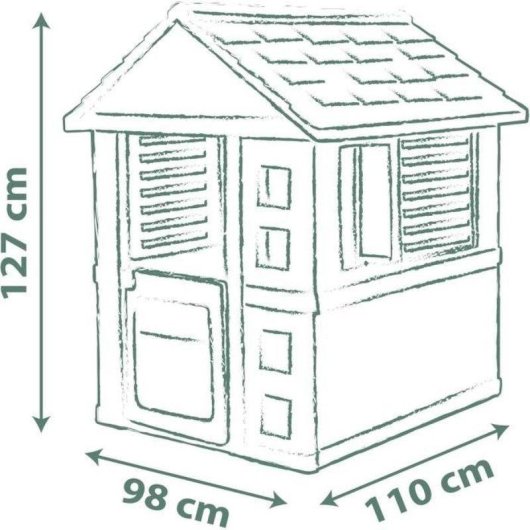 Caseta de juegos infantil Smoby Jolie Maison exterior plástico reciclado protección UV
