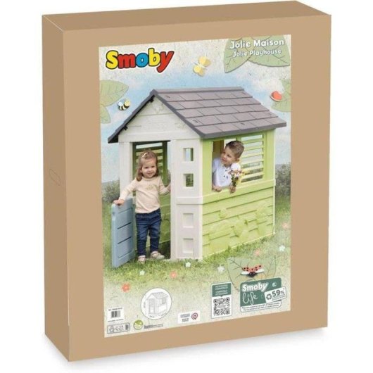Caseta de juegos infantil Smoby Jolie Maison exterior plástico reciclado protección UV
