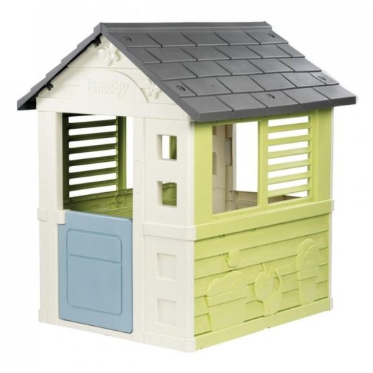 Caseta de juegos infantil Smoby Jolie Maison exterior plástico reciclado protección UV