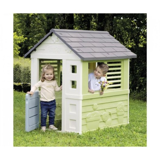 Caseta de juegos infantil Smoby Jolie Maison exterior plástico reciclado protección UV