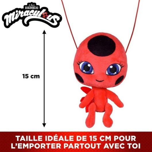 Peluche Bandai Tikki Miraculous 15cm Kwami Criação Olhos Azules Bordados