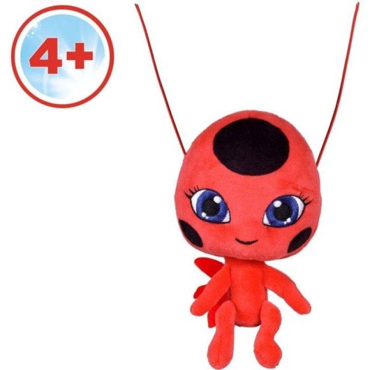 Peluche Bandai Tikki Miraculous 15cm Kwami Criação Olhos Azules Bordados