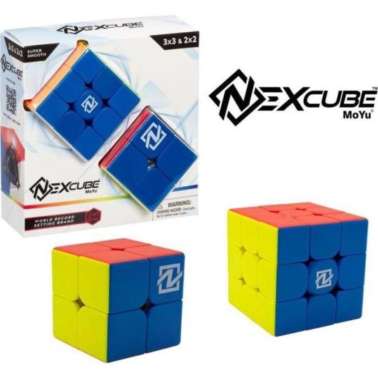 Pack Cubo Speed NexCube Classic 3x3 y 2x2 Magnético Ajustable Multicolor