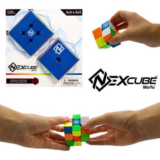 Pack Cubo Speed NexCube Classic 3x3 y 2x2 Magnético Ajustable Multicolor