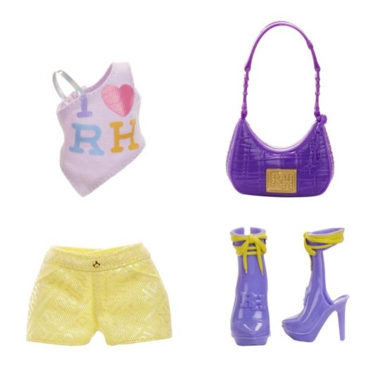 Violet Rainbow High Puppe 27 cm, langes violettes Haar, beweglich und komplett bekleidet