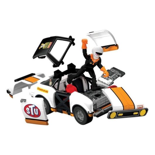 Bandai Stuntman Stu Crash Racing Car COSS8200 Spielset mit artikulierter Figur