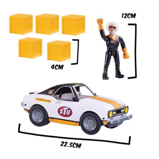 Bandai Stuntman Stu Crash Racing Car COSS8200 Spielset mit artikulierter Figur