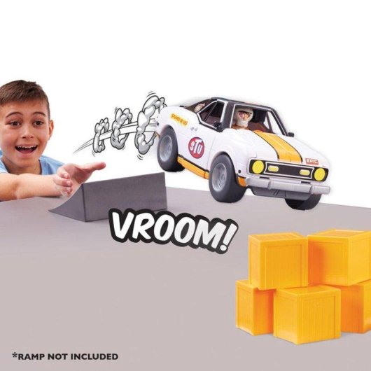 Bandai Stuntman Stu Crash Racing Car COSS8200 Spielset mit artikulierter Figur
