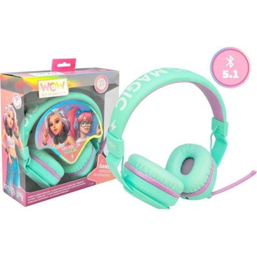 Casque Kids Licensing Wow Generation Bluetooth sans fil, micro, ajustable, rose