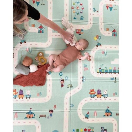Tineo Tappeto Gioco Reversibile XXL Schiuma XPE 150x180 cm Impermeabile Lavabile