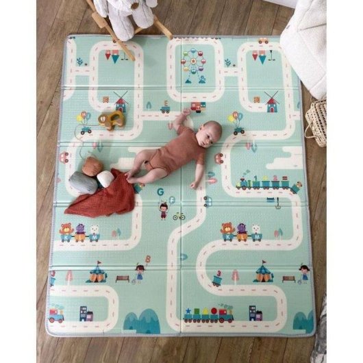 Tineo Tappeto Gioco Reversibile XXL Schiuma XPE 150x180 cm Impermeabile Lavabile