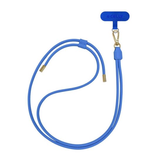 Correa para el cuello Celly para smartphones Azul Cuero PU 1,4 m
