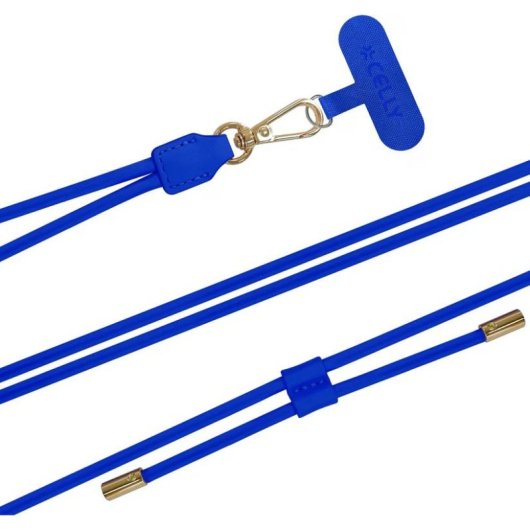 Correa para el cuello Celly para smartphones Azul Cuero PU 1,4 m