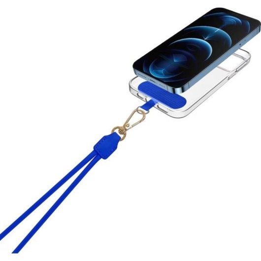 Correa para el cuello Celly para smartphones Azul Cuero PU 1,4 m