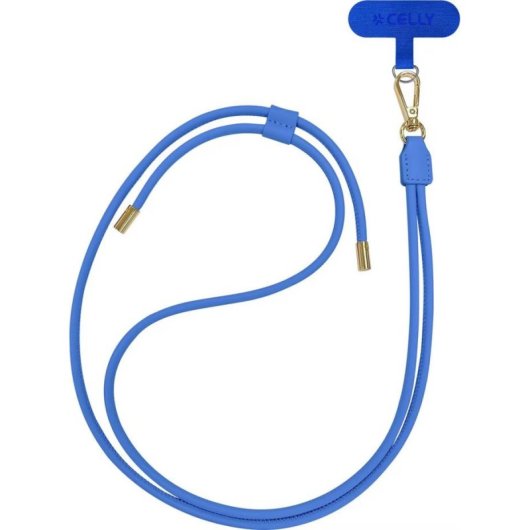 Correa para el cuello Celly para smartphones Azul Cuero PU 1,4 m