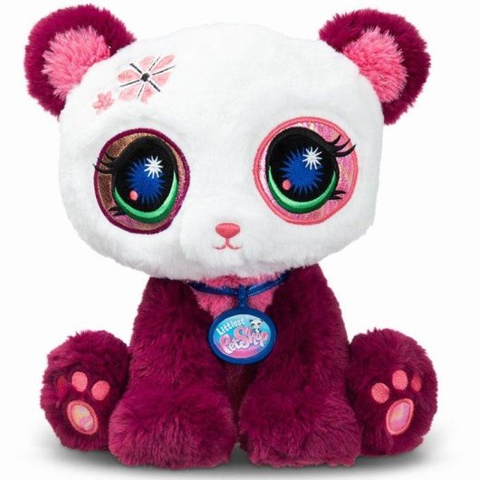 Bandai Littlest Pet Shop Plüschhund Panda 25 cm Sitzend Mehrfarbig