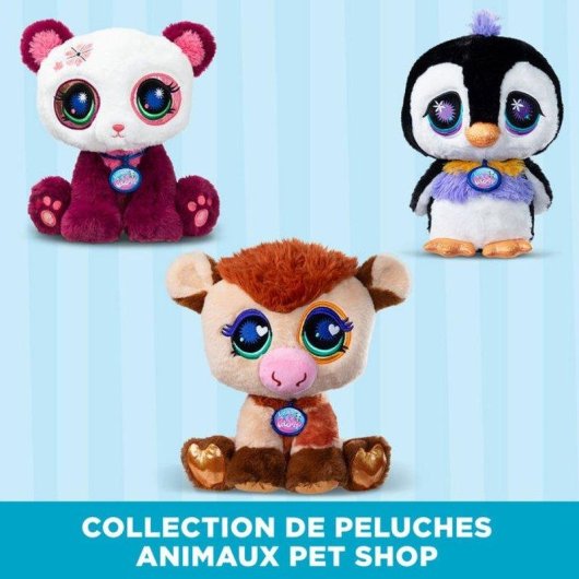 Bandai Littlest Pet Shop Plüschhund Panda 25 cm Sitzend Mehrfarbig