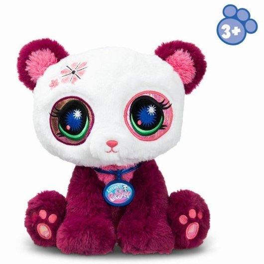 Bandai Littlest Pet Shop Plüschhund Panda 25 cm Sitzend Mehrfarbig