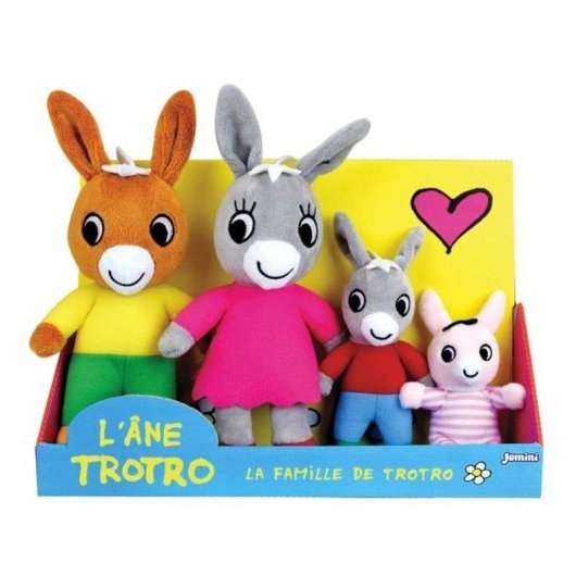 Jemini Peluches Set Trotro Family 4 Peças 15/23/11 cm Felpa Bordada