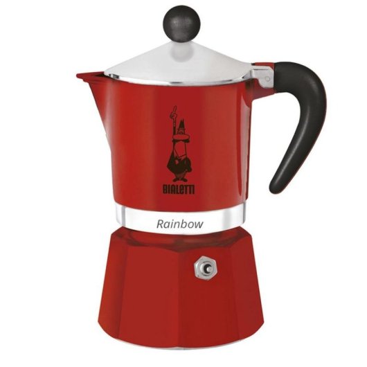 Cafetera italiana Bialetti Rainbow 0,30 L 6 tazas aluminio roja