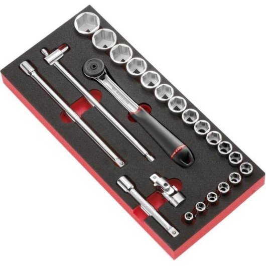 Facom MODM.S1APB Schaummodul Ratschenkasten 1/2" & Stecknüsse 6-Kant