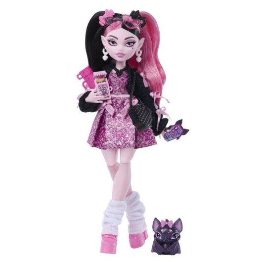 Poupée Monster High Draculaura 28,6 cm avec Mascotte et 7 Accessoires