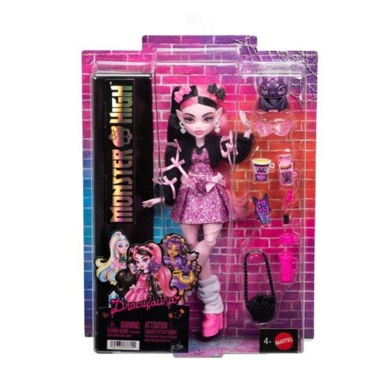 Poupée Monster High Draculaura 28,6 cm avec Mascotte et 7 Accessoires
