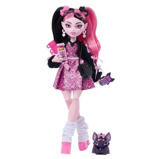 Poupée Monster High Draculaura 28,6 cm avec Mascotte et 7 Accessoires