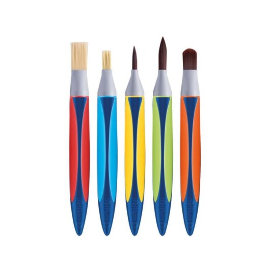 Lot de 5 Pinceaux Plats Synthétiques Pelikan pour Beaux-Arts