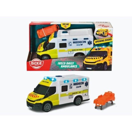 Ambulanza Dickie Toys Iveco Daily SAMU 1:18 Effetti Sonori e Luci