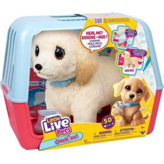 Interaktives Veterinär-Plüschtier Little Live Pets Mon Chien Ouchies 50+ Geräusche