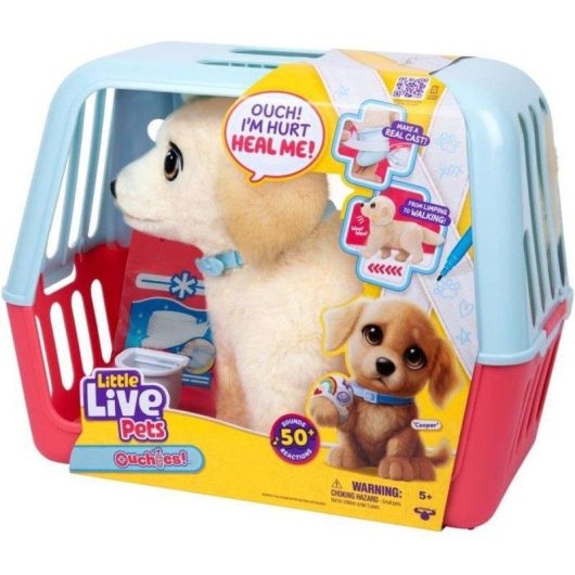 Interaktives Veterinär-Plüschtier Little Live Pets Mon Chien Ouchies 50+ Geräusche