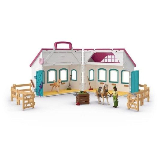 Set Gioco Schleich Scuderia Portatile con Cavallo Haflinger e Accessori (60 Pezzi)
