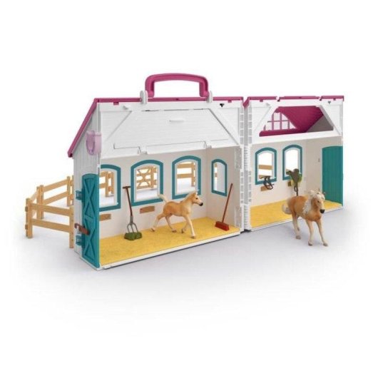 Set Gioco Schleich Scuderia Portatile con Cavallo Haflinger e Accessori (60 Pezzi)