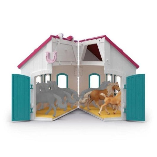 Set Gioco Schleich Scuderia Portatile con Cavallo Haflinger e Accessori (60 Pezzi)